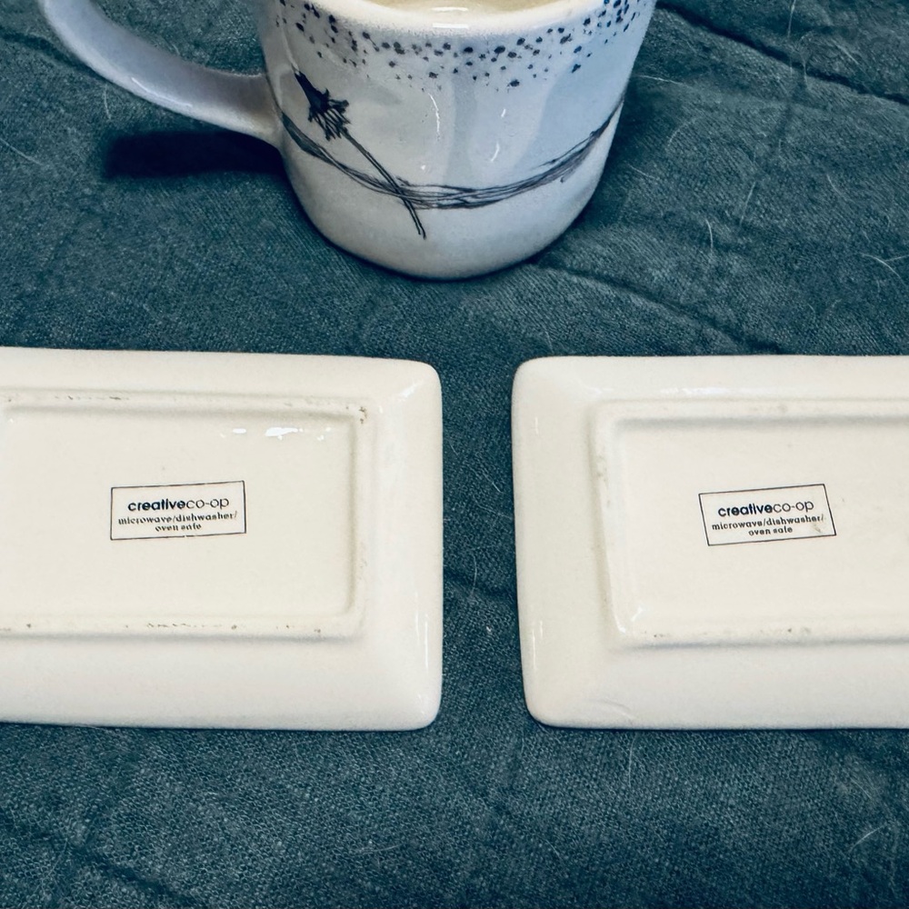 Three Tiny Tea Trays and a Creamer Cup with a Nature Theme - Picture 9 of 9